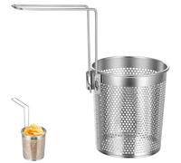 Operitacx Cedazo de Mano Plegable de Acero Inoxidable para Escurrir Pasta, Cesta Metálica Multifuncional para Cocina Mango Seguro, Colador Resistente para Fideos y Verduras, Accesorio