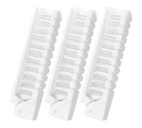 Operitacx Cepillo de Pelo Pequeño Plegable de Plástico Blanco, Portátil y Antistático, Diseño Doble Cabezal Adecuado para Viaje y Uso Diario, Paquete de 3 Unidades