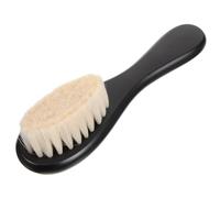 Operitacx Cepillo Exfoliante Para Cuero Cabelludo De Ñiño Pequeño Negro, Masajeador Capilar Manual De Lana Natural, Cepillo De Baño Portátil Para Cuidado Delicado Casa y Viaje