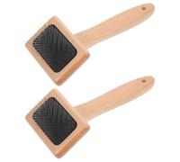 Operitacx Cepillo para Cardar Lana 2 Pcs Pequeño con Mango de Madera, Herramienta Manual para Fieltrado con Aguja, Cepillo para Limpieza Profunda en Proyectos Artesanales de Fieltro