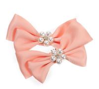 Operitacx Clips Decorativos 1 Par para Zapatos Lazo y Perlas, Hebillas Extraíbles de Tela y Metal para Transformar la Apariencia Delicado en Bodas y Fiestas para Mujer