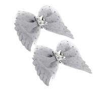 Operitacx Clips para Zapatos Mujer con Alas y Lazo Desmontable Decoración de Malla con Lunares para Tacones Altos Accesorios Versátiles para Bodas Fiestas y Uso Diario