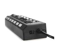 Operitacx Concentrador USB 2.0 de 7 con Diseño Ergonómico y Uso Simultáneo, Transferencia de Datos de 480mbps para Portátil y Escritorio