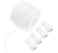 Operitacx Cordón de Tracción Blanco de 2.2mm para Persianas Soporte de Poliéster y Abs, Accesorio Decorativo para Reparación de Cortinas y Muebles