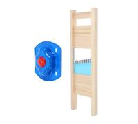 Operitacx Cortador de Patatas de Acero Inoxidable con Rejilla para Cortar en Tiras y Picadora Portátil para Cocina y Restaurante con Soporte de Seguridad Color Aleatorio