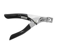 Operitacx Cortaúñas Profesional de Acero Inoxidable Borde Recto y Mango Negro, Cortaúñas U para Manicura Francesa, Herramienta de Precisión para Uñas Acrílicas en Salón y Hogar