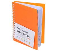 Operitacx Cuaderno de Contraseñas Naranja A6 con Diseño en Espiral y Pestañas Alfabéticas, Organizador Multifuncional de Gestión de Claves en Papel y Pp para Uso Diario