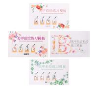 Operitacx Cuaderno de Práctica para Diseño de Uñas Páginas Multicapa y Borrado Repetido, Papel, Adecuado para Autoaprendizaje en Casa y Principiantes, Pack de 4 Unidades