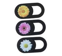 Operitacx Cubierta Deslizante para Cámara Web Portátil y Teléfono, Protección De Privacidad para Dispositivos, Diseño De Flores, Set De 3 Unidades, Fina y Adhesiva, Uso Ordenadores y Tablets