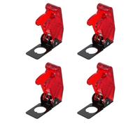 Operitacx Cubiertas Protectoras para Interruptor de Palanca Rojo 12mm, Plástico y Hierro, 4 Piezas, Protección contra Colisiones Accidentales para Oficinas y Hoteles