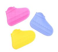 Operitacx Cubrezapatos de Silicona Impermeables para Días de Lluvia, Antideslizantes, Plegables y Cómodos, 3 Pares en Varios Colores para Uso Unisex