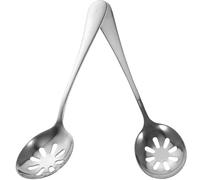 Operitacx Cuchara Aceitunas de Acero Inoxidable Ranuras, Accesorio de Cocina Práctico y Seguro para Familias, Pack de 2 Piezas Ligero y Pequeño para Servir