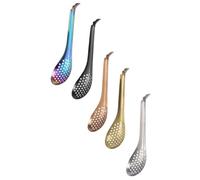 Operitacx Cucharas Coladoras de Acero Inoxidable Pulidas Finamente Varios estilos 5 Piezas Utensilios de Cocina para Caviar Ideales para Familias y Bares Varios estilos