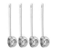 Operitacx Cucharas Medidoras de Acero Inoxidable 4 Piezas Mango Largo Diseño para Medir Líquidos y Azúcar en Preparación de Alimentos y Repostería