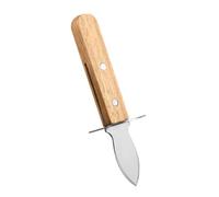 Operitacx Cuchillo Herramienta Ligera y Compacta con Mango de Madera de Acero Inoxidable para Abrir Ostras para Mariscos en Fiestas y Viajes