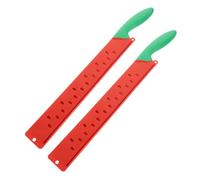 Operitacx Cuchillos de Cocina de Acero Inoxidable para Cortar Sandía y Pan, Juego de 2 Piezas Hoja Dentada Alargada, Cortador de Fruta Profesional para Uso Doméstico y Cocina