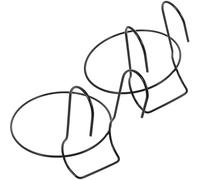 Operitacx Cuelga Macetas de Hierro Negro para Balcón y Pared, Soporte para Macetas Colgantes Anillos Resistentes, Fácil de Usar Dejar Marcas, 2 Piezas