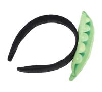 Operitacx Diadema de Algodón Ligera Diseño de Guisantes Verdes para Lavado de Cara y Transmisión en Directo, Accesorio Creativo y Versátil para Cabello de Mujer