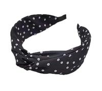 Operitacx Diadema de Tela Negra Lunares, Aro Cabello Delicado, Banda Ancha Antideslizante para Mujer y Niña, Ligera y Cómoda para Uso Diario y Fiestas