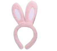 Operitacx Diadema Orejas de Conejo de Felpa Rosa Mujeres, Ligera y Divertida, No se Deforma ni Pierde Color, Adecuado para Fiestas y Festivales