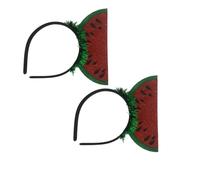 Operitacx Diademas Cabello Diseño de Sandía, 2 Piezas Verdes, Accesorios Ligeros para Fiestas y Cosplay, Tocados Divertidos para Mujeres y Niñas, Artículos para Celebraciones y Fotos