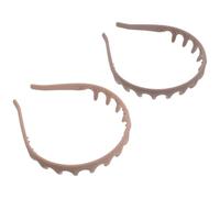 Operitacx Diademas de Silicona Antideslizantes con Peine Integrados, 2 Unidades (beige y Caqui), Diademas Elásticas para Lavado Facial, Spa y Cuidado Piel, Accesorio Cabello
