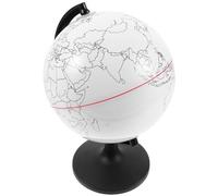 Operitacx DIY Colorea tu propio globo con soporte en blanco mapa del mundo globo modelo de globo sin terminar para profesor geográfico aula decoración de escritorio