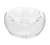 Operitacx Ensaladera Artística de Cristal Doble Capa y Superficie Lisa, Bol Resistente para Ensalada y Frutas Adecuado para Fiestas y Eventos