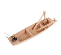 Operitacx Estatua de Barco Modelo de Barco de Madera, Canoa Pequeña, Adorno Náutico, Madera y Resina, 1 Accesorio Pescador de Resina, Decoración para Escritorio y Otros Espacios del Hogar