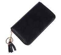 Operitacx Estuche Bolsa Multifuncional de Cuero Negro para Organizar Moldes de Nail Art para Placas de Estampación de Uñas para Mujeres y