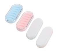 Operitacx Estuche Organizador de 4 Puntas para Lápiz Táctil, Transparente y Compartimentos Azules y Rosas, Caja Portátil para Almacenamiento de Pantalla Táctil, Práctica Protección