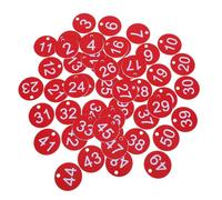Operitacx Etiquetas Colgantes de Plástico Rojo Números del 1 al 50, 50 Piezas, Disco Numérico Redondo para Llaveros, Identificación de Llaves, Adecuado para Casilleros, Hoteles