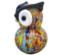 Operitacx Figura de Búho de Cristal, Adorno Decorativo Simple y Delicado | Base Plana y Estable, Diseño Hueco Colorido, Pieza Compacta para Sala, Lavandería y Estilo Occidental