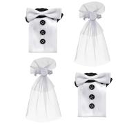 Operitacx Funda para Botella de Vino de Tela Ligera y Diseño Elegante, 4 Piezas para Decoración de Boda y Obsequio Especial