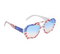 Operitacx Gafas de Sol Diseño Irregular Cómodo y Elegante Patrióticas Doble Puente y Montura Cuadrada para Fiesta Verano para Celebraciones del Día Independencia