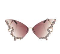 Operitacx Gafas de Sol sin Montura Forma y Cristales, Lentes Anti-uv Portátiles para Fiesta Verano y Ambiente Retro de Resina y Metal