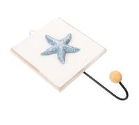 Operitacx Gancho de Pared de Estrella de Mar de Madera Gancho Decorativo Mediterráneo Vintage y Ropa Montaje en Pared para Baño 1 Unidad Uso Prolongado