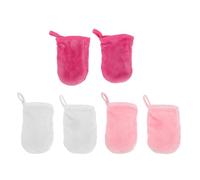 Operitacx Guantes Desmaquillantes de Microfibra Facial 6 Piezas en Tonos Claros, Rosa Fucsia y Rosa para Limpieza Suave, Herramienta Reutilizable para Cuidado y Limpieza del Rostro en