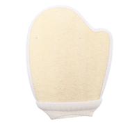 Operitacx Guantes Exfoliantes de Lufa Doble Cara Manoplas de Baño Naturales Color Beige Toallita de Baño Exfoliante para Eliminar Células Muertas y Exfoliar Espalda Transpirables Secado