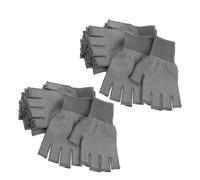 Operitacx Guantes sin Dedos Antideslizantes 10 Pares para Trabajo y Ciclismo, Guantes de Medio Dedo Transpirables de Poliéster en Color Gris, Resistentes y Cómodos para Uso Diario