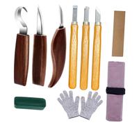 Operitacx Herramientas De Grabado De Acero Al Carbono Kit De 10 Herramientas Para Tallar Madera Cincel Para Gubia Mango Antideslizante