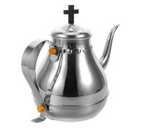 Operitacx Hervidor de Acero Inoxidable de 1.2 L Diseño de Cruz Elegante, Bordes Redondeados y Manejo Cómodo para Comuniones y Servicios Religiosos