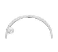 Operitacx Horquilla Pelo Forma de Luna en Metal y Perlas Cultivadas, Fácil de Deslizar y Combinar, Adecuado para Lavado Facial y Actuaciones