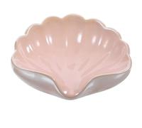 Operitacx Jabonera Bandeja Autodrenante de Cerámica Rosa y Base Estable Forma de Concha, Diseño Elegante para Uso en Encimera de Baño
