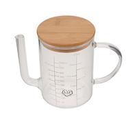 Operitacx Jarra Separadora de Grasa de Vidrio de 2 Tazas con Tapa y Escala de Medición, Filtro para Jugos de Carne y Sopas en Cocina Casera
