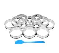 Operitacx Juego de 13 Moldes Redondos para Tartas y Mousse de Acero Inoxidable con Pincel, Resistentes a Altas Temperaturas y Desmoldeo Suave para Repostería Casera