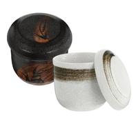 Operitacx Juego de 2 Ollas de Cerámica para Estofado y Sopa, Cuencos Tapa, Diseño Delicado y Fácil de Limpiar, Ideales para Cocina y Restaurante