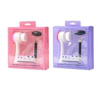 Operitacx Juego de 2 Rodillos de Jade Auténtico Cepillo Doble Cara de Silicona para Limpieza Facial y Masaje, Adecuado para Rostro y Espalda Color Aleatorio