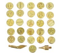 Operitacx Juego de 26 Puntas para Pirograbado y Tallado en Madera Cobre Dorado, Herramienta Creativa para Trabajar la Madera y Personalizar Proyectos de Carpintería