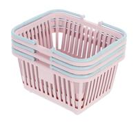 Operitacx Juego de 3 Cestas de Almacenamiento Multipropósito de Plástico Pp para Frutas y Juguetes Asas, Diseño Delicado y Tamaño Pequeño Adecuado para Compras en Supermercado